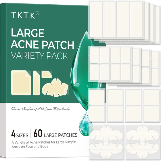 TKTK Large Hydrocolloid Pimple Patches, 4 Big Sizes