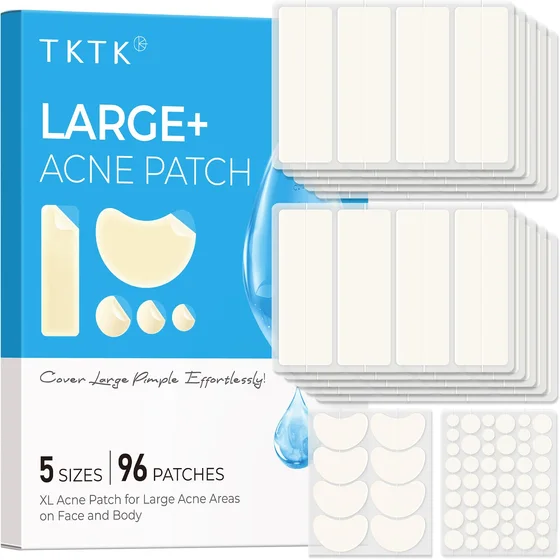 TKTK Large Pimple Patches, Hydrocolloid Strips in 5 Sizes