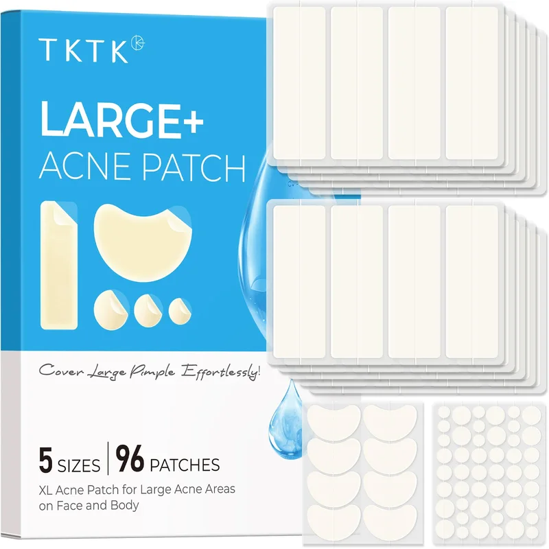 TKTK Large Pimple Patches, Hydrocolloid Strips in 5 Sizes